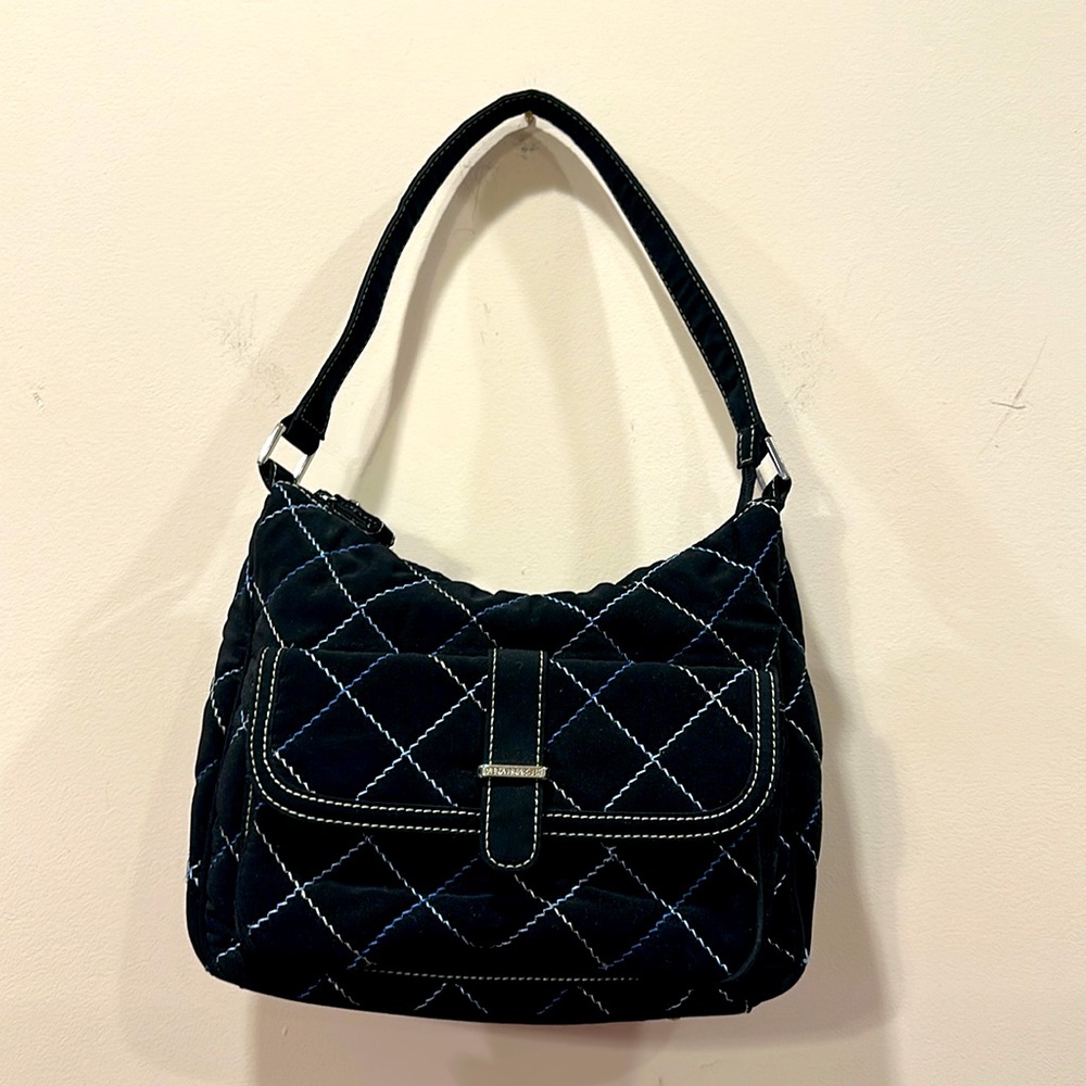 Vera Bradley Black with Blue thread Satchel